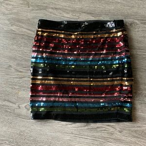 Express Glitter Mini Skirt